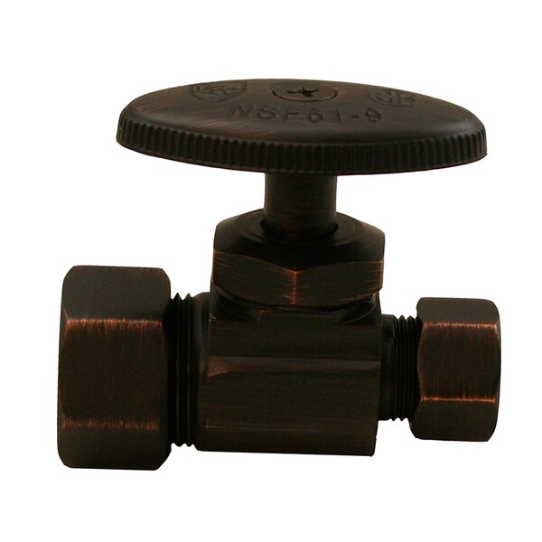 Old World Bronze Compression Straight Stop 5/8" Comp. x 3/8" Comp.